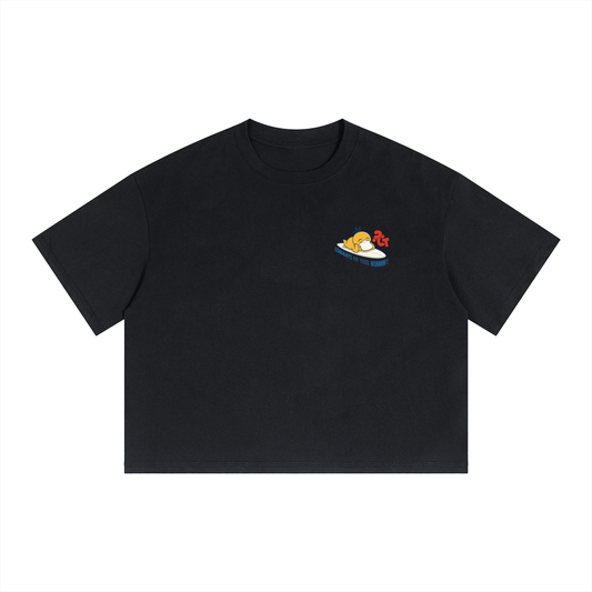 Unisex Boxy Drop Shoulder Crop T-Shirt